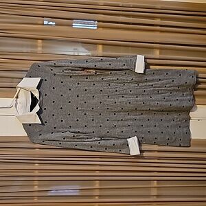 Knit Grey w/small black polka dot dress